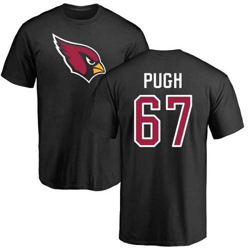 Arizona Cardinals Men Black Justin Pugh Name And Number Logo NFL Football #67 T Shirt